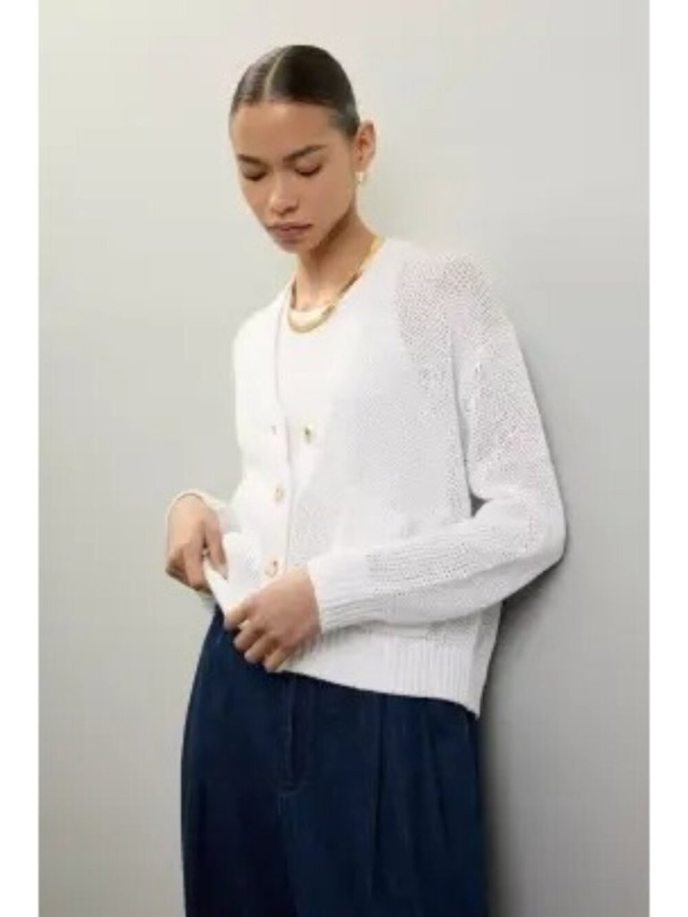 R-69.  Polo Ralph Lauren Linen Long Sleeve Cardigan Small - B